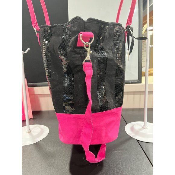 Victorias Secret Black & Pink Sequin Tote Bag Weekender Limited Edition - Picture 6 of 10